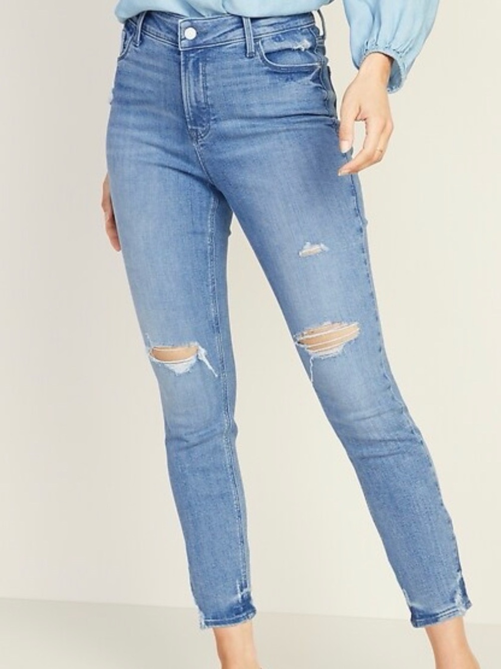 Abercrombie & Fitch Light Blue Distressed Skinny Jeans
